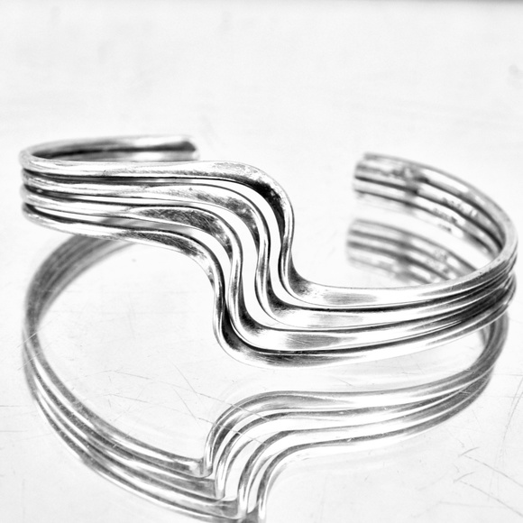 Taxco Jewelry - Sterling Silver Mexico Mexican Cuff Bracelet 925